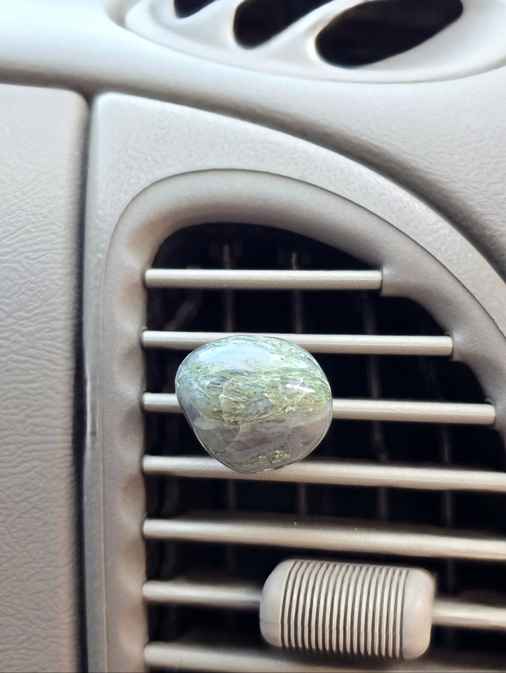 Moss Agate Crystal Car Air Vent Clip